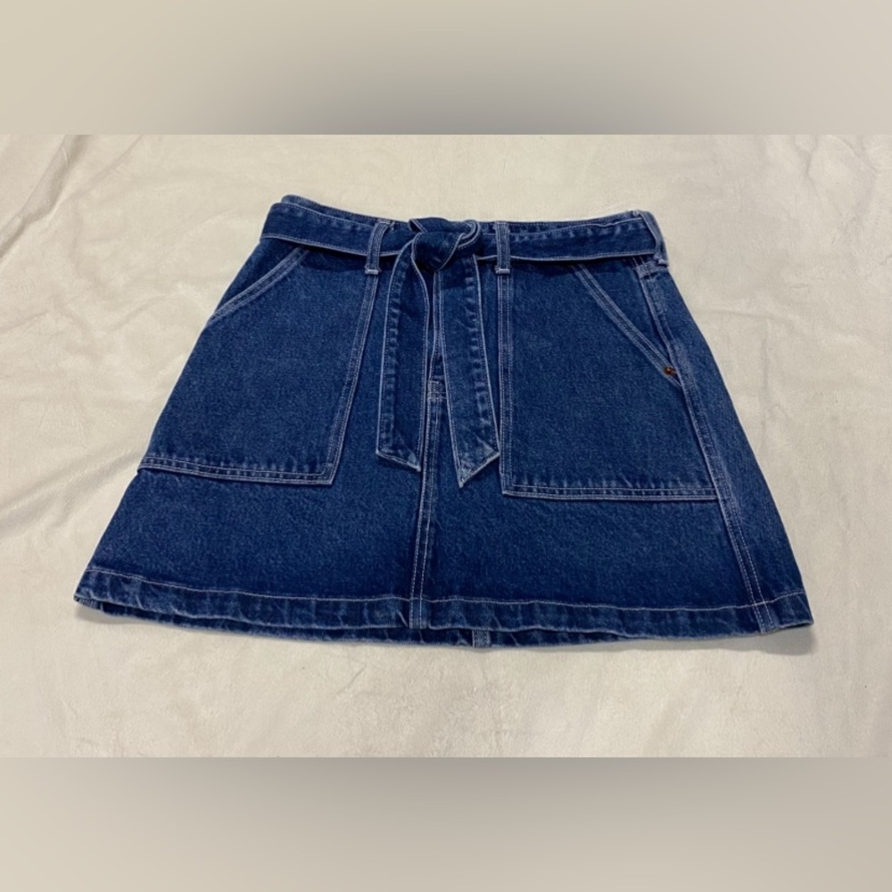 Abercrombie & Fitch Bow Tie Denim Mini Skirt Size 4